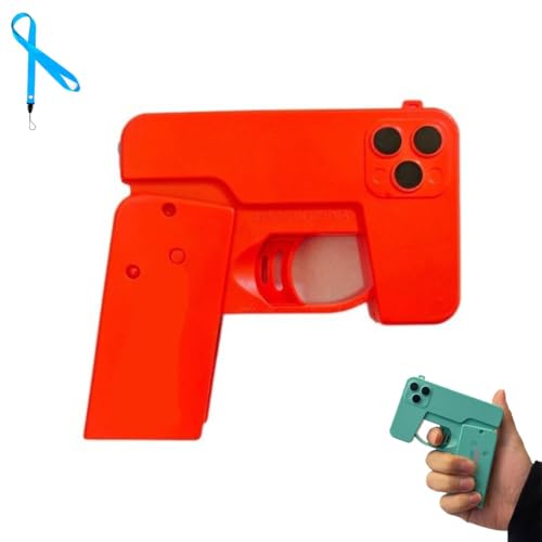 Manuell Faltbare Mini-Wasserpistole, Verformbare Kleine Wasserpistole in Handyform, Manueller Kontinuierlicher Doppelkopf-Wasserstrahler for Sommerstrand Im Freien, Schwimmbecken, Gartenparty von Homtrator