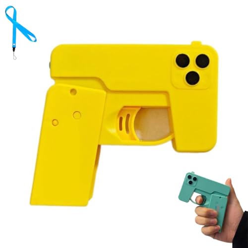 Manuell Faltbare Mini-Wasserpistole, Verformbare Kleine Wasserpistole in Handyform, Manueller Kontinuierlicher Doppelkopf-Wasserstrahler for Sommerstrand Im Freien, Schwimmbecken, Gartenparty von Homtrator