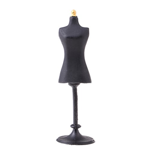 Homyl 1:12 Puppenhaus Schlafzimmer Miniatur Mannequin Modell Kleiderständer Puppenstuben Deko - schwarz von Homyl