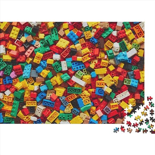 Building Blocks 500 Stück Spielzeug Geschenk 500 Teile Farbenfrohes Puzzlespiel Holzpuzzles Fun Building Blocks Puzzle Abwechslungsreiche Puzzleteile Puzzles Für Erwachsene 500pcs (52x38cm) von HongZhic