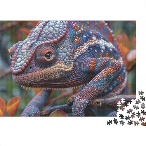 Chameleon 500 Stück Home Dekoration 500 Teile Farbenfrohes Puzzlespiel Holzpuzzles Funny Chameleon Puzzle Abwechslungsreiche Puzzleteile Puzzles Für Erwachsene 500pcs (52x38cm) von HongZhic