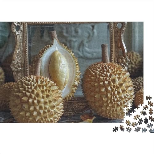Durian 500 Stück Home Dekoration 500 Teile Farbenfrohes Puzzlespiel Holzpuzzles Sweet Durian Puzzle Abwechslungsreiche Puzzleteile Puzzles Für Erwachsene 500pcs (52x38cm) von HongZhic
