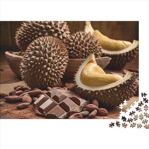 Durian 500 Stück Spielzeug Geschenk 500 Teile Farbenfrohes Puzzlespiel Holzpuzzles Sweet Durian Puzzle Abwechslungsreiche Puzzleteile Puzzles Für Erwachsene 500pcs (52x38cm) von HongZhic