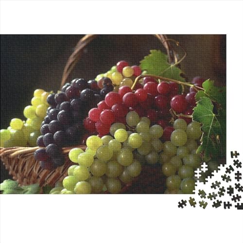 Grapes 500 Stück Home Dekoration 500 Teile Farbenfrohes Puzzlespiel Holzpuzzles Delicious Grapes Puzzle Ganze Familie Spaß Puzzleteile Puzzles Für Erwachsene 500pcs (52x38cm) von HongZhic