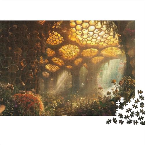 Honey 500 Stück Spielzeug Geschenk 500 Teile Kein Staub Puzzlespiel Holzpuzzles Sweet Honey Puzzle Ganze Familie Spaß Puzzleteile Puzzles Für Erwachsene 500pcs (52x38cm) von HongZhic