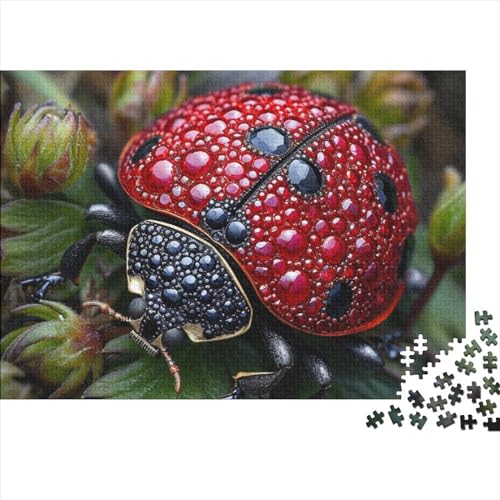 Ladybird 300 Stück Home Dekoration 300 Teile Farbenfrohes Puzzlespiel Holzpuzzles Beautiful Ladybug Puzzle Abwechslungsreiche Puzzleteile Puzzles Für Erwachsene 300pcs (40x28cm) von HongZhic