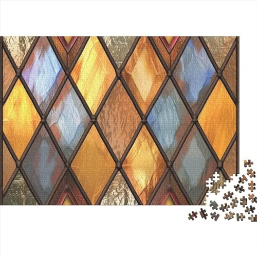 Stained Glass 300 Stück Home Dekoration 300 Teile Farbenfrohes Puzzlespiel Holzpuzzles Pretty Glass Puzzle Ganze Familie Spaß Puzzleteile Puzzles Für Erwachsene 300pcs (40x28cm) von HongZhic