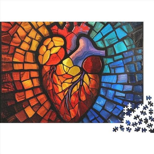 Stained Glass 500 Stück Home Dekoration 500 Teile Farbenfrohes Puzzlespiel Holzpuzzles Pretty Glass Puzzle Ganze Familie Spaß Puzzleteile Puzzles Für Erwachsene 500pcs (52x38cm) von HongZhic