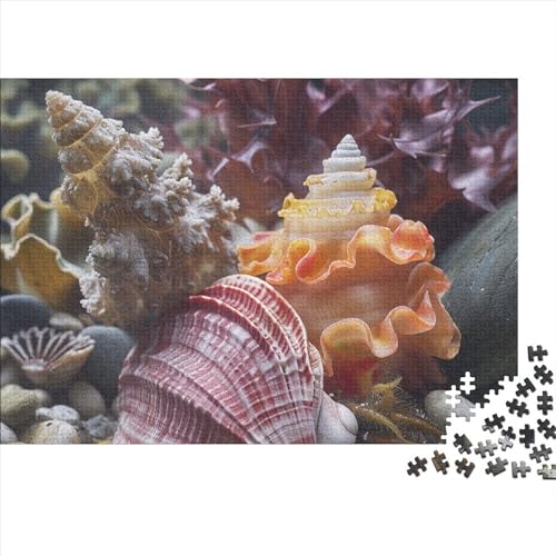 Whelk 300 Stück Home Dekoration 300 Teile Kein Staub Puzzlespiel Holzpuzzles Beautiful Conch Puzzle Ganze Familie Spaß Puzzleteile Puzzles Für Erwachsene 300pcs (40x28cm) von HongZhic