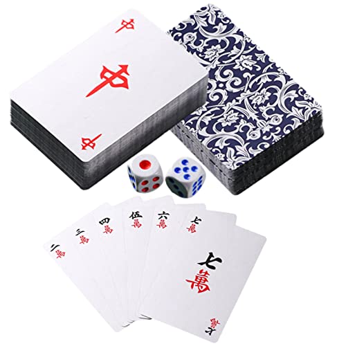 Hongjingda Mahjong-Karten | Chinesisches Outdoor-Camping-Pokerspiel - Geräuschloses Pokerspiel für Zuhause, Reisen, Camping, tragbare Spielkarten für Partyunterhaltung von Hongjingda