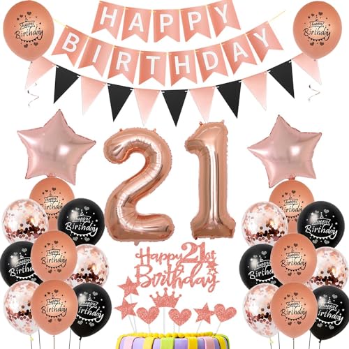 21. Geburtstag Dekoration,rosegold Tortendeko Geburtstag 21 Jahre Frauen,Party Deko 21 Geburtstag Frau Schwarz rosegold ,Tortendeko 21. Geburtstag Frauen,Geburtstagsdeko 21 Jahre Frau Mädchen 21. Geburtstag Dekoration,rosegold Tortendeko Geburtstag 21 Jahre Frauen,Party Deko 21 Geburtstag Frau Schwarz rosegold ,Tortendeko 21. Geburtstag Frauen,Geburtstagsdeko 21 Jahre Frau Mädchen von Hongyantech