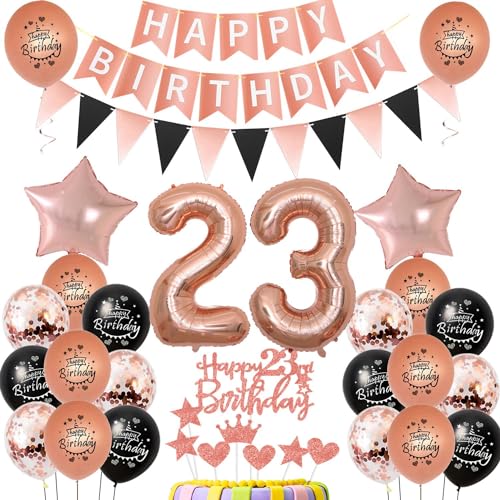 23. Geburtstag Dekoration,rosegold Tortendeko Geburtstag 23 Jahre Frauen,Party Deko 23 Geburtstag Frau Schwarz rosegold,Tortendeko 23. Geburtstag Frauen,Geburtstagsdeko 23 Jahre Frau Mädchen 23. Geburtstag Dekoration,rosegold Tortendeko Geburtstag 23 Jahre Frauen,Party Deko 23 Geburtstag Frau Schwarz rosegold,Tortendeko 23. Geburtstag Frauen,Geburtstagsdeko 23 Jahre Frau Mädchen von Hongyantech