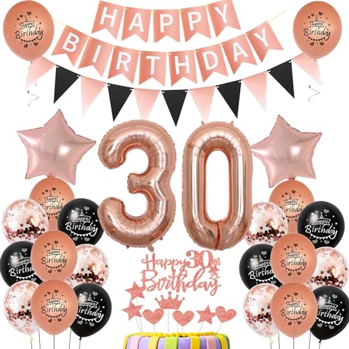 30. Geburtstag Dekoration,rosegold Tortendeko Geburtstag 30 Jahre Frauen,Party Deko 30 Geburtstag Frau Schwarz rosegold,Tortendeko 30. Geburtstag Frauen,Geburtstagsdeko 30 Jahre Frau Mädchen 30. Geburtstag Dekoration,rosegold Tortendeko Geburtstag 30 Jahre Frauen,Party Deko 30 Geburtstag Frau Schwarz rosegold,Tortendeko 30. Geburtstag Frauen,Geburtstagsdeko 30 Jahre Frau Mädchen von Hongyantech