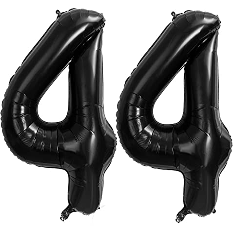 40 Zoll 2 Luftballons Zahle 44. Schwarz Geburtstag XXL 100cm Riesen Folienballon Zahlenballon 44 Schwarz Nummer Folienballon 44 Ballon Zahl 44 Heliumballon Luftballon 44 für Geburtstag Party Deko(44) von Hongyantech