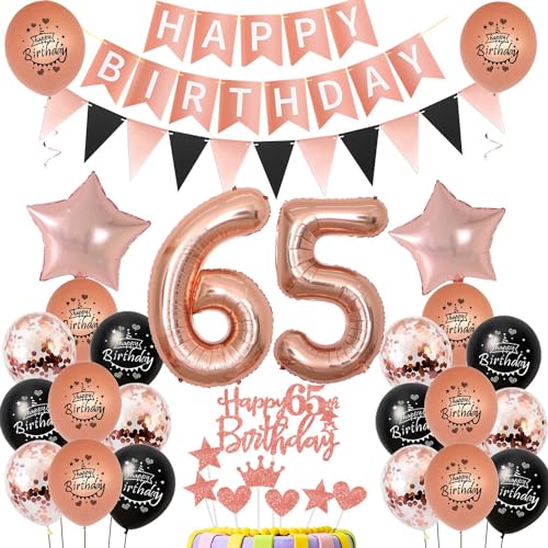 65. Geburtstag Dekoration,rosegold Tortendeko Geburtstag 65 Jahre Frauen,Party Deko 65 Geburtstag Frau Schwarz rosegold,Tortendeko 65. Geburtstag Frauen,Geburtstagsdeko 65 Jahre Frau Mädchen 65. Geburtstag Dekoration,rosegold Tortendeko Geburtstag 65 Jahre Frauen,Party Deko 65 Geburtstag Frau Schwarz rosegold,Tortendeko 65. Geburtstag Frauen,Geburtstagsdeko 65 Jahre Frau Mädchen von Hongyantech