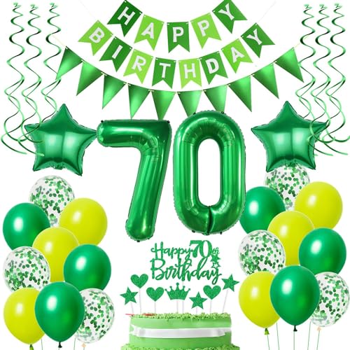 Ballons 70 Geburtstag Mann Frauen Grün Luftballons 70. Geburtstag Mann Frauen deko 70. Grün Tortendeko 70 Männer Geburtstagsdeko 70 Jahre Frau dekoration von Hongyantech