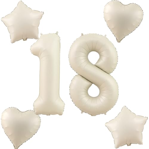 Beige Luftballons Zahl 18+4 pcs herz/stern Folienballon Zahl 18 .Geburtstag mädchen,40" Riesenzahl Ballons 18.geburtstagsdeko Jungen,Zahlenballon 18, Helium Ballons 18 Zahlen Luftballons Beige Luftballons Zahl 18+4 pcs herz/stern Folienballon Zahl 18 .Geburtstag mädchen,40" Riesenzahl Ballons 18.geburtstagsdeko Jungen,Zahlenballon 18, Helium Ballons 18 Zahlen Luftballons von Hongyantech