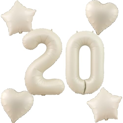 Beige Luftballons Zahl 20+4 pcs herz/stern Folienballon Zahl 20 .Geburtstag frau mädchen,40" Riesenzahl Ballons 20 .geburtstagsdeko mann,Zahlenballon 20, Helium Ballons 20 Zahlen Luftballon Beige Luftballons Zahl 20+4 pcs herz/stern Folienballon Zahl 20 .Geburtstag frau mädchen,40" Riesenzahl Ballons 20 .geburtstagsdeko mann,Zahlenballon 20, Helium Ballons 20 Zahlen Luftballon von Hongyantech