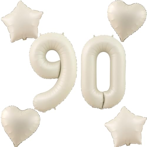 Beige Luftballons Zahl 90+4 pcs herz/stern Folienballon Zahl 90 .Geburtstag frau mädchen,90" Riesenzahl Ballons 90 .geburtstagsdeko mann,Zahlenballon 90, Helium Ballons 90 Zahlen Luftballon Beige Luftballons Zahl 90+4 pcs herz/stern Folienballon Zahl 90 .Geburtstag frau mädchen,90" Riesenzahl Ballons 90 .geburtstagsdeko mann,Zahlenballon 90, Helium Ballons 90 Zahlen Luftballon von Hongyantech