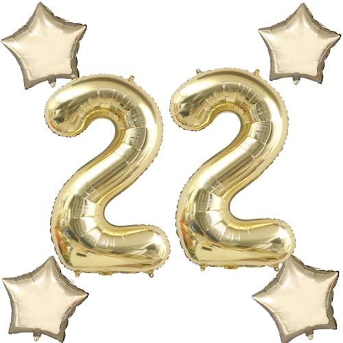 Blasses Gold Luftballons Zahl 22+4 pcs stern Folienballon Zahl 22 .Geburtstag frau mädchen,40" Riesenzahl Ballons 22 .geburtstagsdeko mann,Zahlenballon 22, Helium Ballons 22 Zahlen Luftballon Blasses Gold Luftballons Zahl 22+4 pcs stern Folienballon Zahl 22 .Geburtstag frau mädchen,40" Riesenzahl Ballons 22 .geburtstagsdeko mann,Zahlenballon 22, Helium Ballons 22 Zahlen Luftballon von Hongyantech