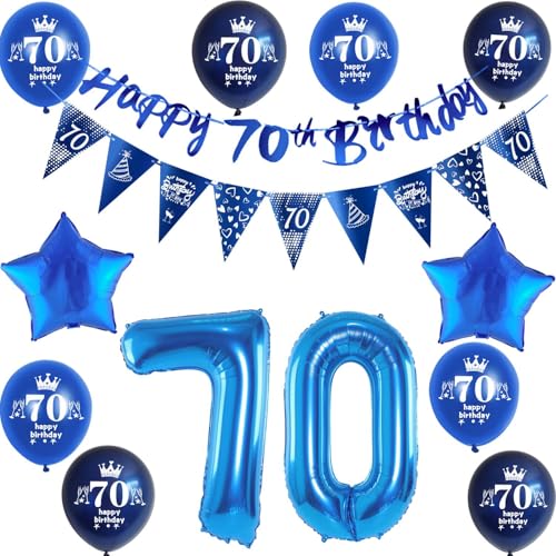 Blau Girlande 70 geburtstag Banner + Dreiecksflaggen + Luftballons Zahl 70 +8 pcs 70 Geburtstag ballons 70 Geburtstag deko für mann,deko 70. Geburtstag mann geburtstagsdeko 70 jahre männer Blau Girlande 70 geburtstag Banner + Dreiecksflaggen + Luftballons Zahl 70 +8 pcs 70 Geburtstag ballons 70 Geburtstag deko für mann,deko 70. Geburtstag mann geburtstagsdeko 70 jahre männer von Hongyantech
