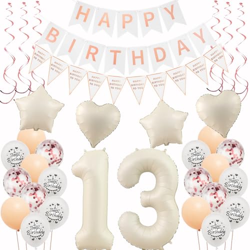 Deko 13. Geburtstag Mädchen Beige Roségold Luftballons 13 Geburtstag Dekoration Mädchen,13 Geburtstag Deko,Geburtstagsdeko 13 jahre Mädchen,Happy 13th Birthday Girlande 13 Geburtstag Party Deko Deko 13. Geburtstag Mädchen Beige Roségold Luftballons 13 Geburtstag Dekoration Mädchen,13 Geburtstag Deko,Geburtstagsdeko 13 jahre Mädchen,Happy 13th Birthday Girlande 13 Geburtstag Party Deko von Hongyantech