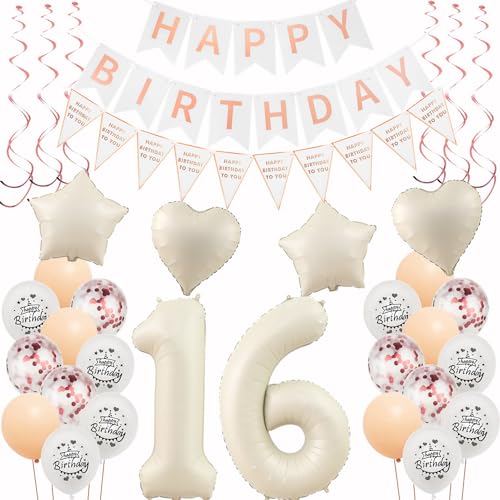 Deko 16. Geburtstag Mädchen Beige Roségold Luftballons 16 Geburtstag Dekoration Mädchen,16 Geburtstag Deko,Geburtstagsdeko 16 jahre Mädchen,Happy 16th Birthday Girlande 16 Geburtstag Party Deko Deko 16. Geburtstag Mädchen Beige Roségold Luftballons 16 Geburtstag Dekoration Mädchen,16 Geburtstag Deko,Geburtstagsdeko 16 jahre Mädchen,Happy 16th Birthday Girlande 16 Geburtstag Party Deko von Hongyantech