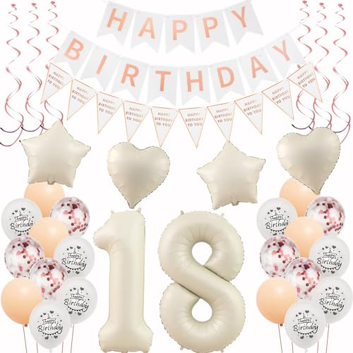 Deko 18. Geburtstag Mädchen Beige Roségold Luftballons 18 Geburtstag Dekoration Mädchen,18 Geburtstag Deko,Geburtstagsdeko 18 jahre Mädchen,Happy 18th Birthday Girlande 18 Geburtstag Party Deko Deko 18. Geburtstag Mädchen Beige Roségold Luftballons 18 Geburtstag Dekoration Mädchen,18 Geburtstag Deko,Geburtstagsdeko 18 jahre Mädchen,Happy 18th Birthday Girlande 18 Geburtstag Party Deko von Hongyantech