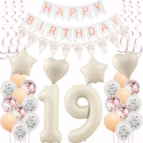 Deko 19. Geburtstag Mädchen Beige Roségold Luftballons 19 Geburtstag Dekoration Mädchen,19 Geburtstag Deko,Geburtstagsdeko 19 jahre Mädchen,Happy 19th Birthday Girlande 19 Geburtstag Party Deko Deko 19. Geburtstag Mädchen Beige Roségold Luftballons 19 Geburtstag Dekoration Mädchen,19 Geburtstag Deko,Geburtstagsdeko 19 jahre Mädchen,Happy 19th Birthday Girlande 19 Geburtstag Party Deko von Hongyantech