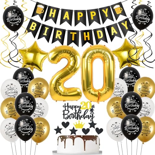 Deko 20 Geburtstag Deko Mann Frauen, Luftballon 20. Geburtstag Schwarz Gold, Geburtstagsdeko 20 jahre Mann Luftballon, Tortendeko 20. Geburtstag Männer Geburtstagsdeko 20 jahre für Frau Mann Deko 20 Geburtstag Deko Mann Frauen, Luftballon 20. Geburtstag Schwarz Gold, Geburtstagsdeko 20 jahre Mann Luftballon, Tortendeko 20. Geburtstag Männer Geburtstagsdeko 20 jahre für Frau Mann von Hongyantech