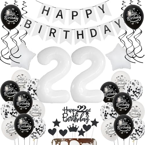 Deko 22.Geburtstag Frau Mann Tortendeko 22 Geburtstag Frauen Deko Geschenk für 22. Geburtstag Frauen Schwarz weiß Geburtstagsdeko 22 jahre Mann Frauen luftballon 22 Geburtstag Frau dekoration Deko 22.Geburtstag Frau Mann Tortendeko 22 Geburtstag Frauen Deko Geschenk für 22. Geburtstag Frauen Schwarz weiß Geburtstagsdeko 22 jahre Mann Frauen luftballon 22 Geburtstag Frau dekoration von Hongyantech