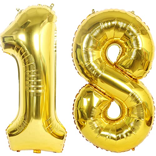 Helium Luftballons 18 gold Geburtstagsdeko 40" 18 Geburtstag Party Dekoration Supplies,ballon 18 geburtstag,18 luftballon gold,folienballon 18 geburtstag mädchen Junge ballon 18 geburtstag deko(18) von Hongyantech