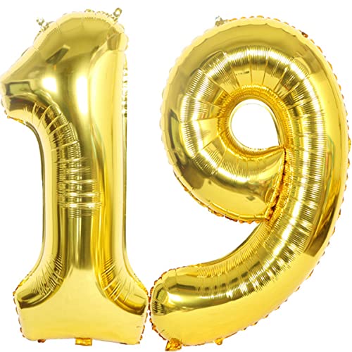 Helium Luftballons 19 gold Geburtstagsdeko 40" 19 Geburtstag Party Dekoration Supplies,ballon 19 geburtstag,19 luftballon gold,folienballon 19 geburtstag mädchen Junge ballon 19 geburtstag deko(19) von Hongyantech