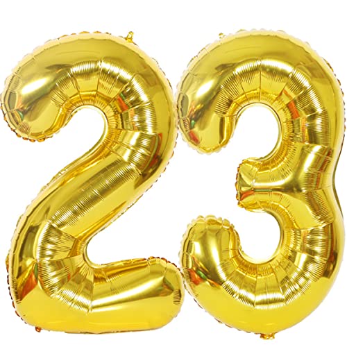 Helium Luftballons 23 gold Geburtstagsdeko 40" 23 Geburtstag Party Deko Supplies,ballon 23 geburtstag,23 luftballon gold,folienballon 23 geburtstag mann frau ballon 23 geburtstag deko gold(23) von Hongyantech