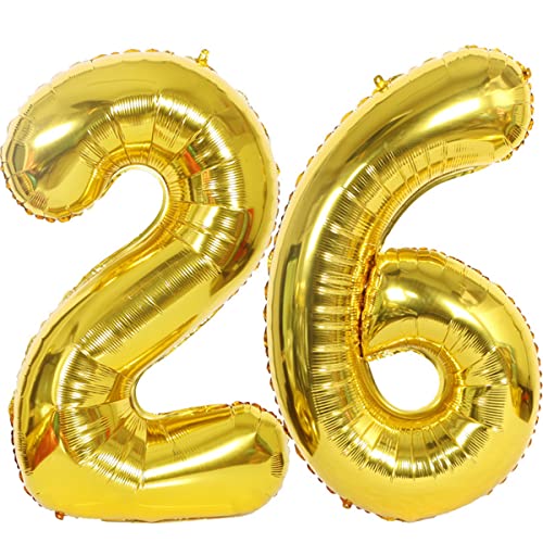 Helium Luftballons 26 gold Geburtstagsdeko 40" 26 Geburtstag Party Deko Supplies,ballon 26 geburtstag,26 luftballon gold,folienballon 26 geburtstag mann frau ballon 26 geburtstag deko gold(26) von Hongyantech