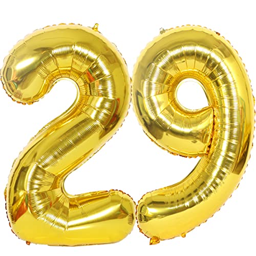 Helium Luftballons Gold 40" für 29. Geburtstag - Party Deko Supplies, Folienballon für Mann und Frau (29 Stück) von Hongyantech