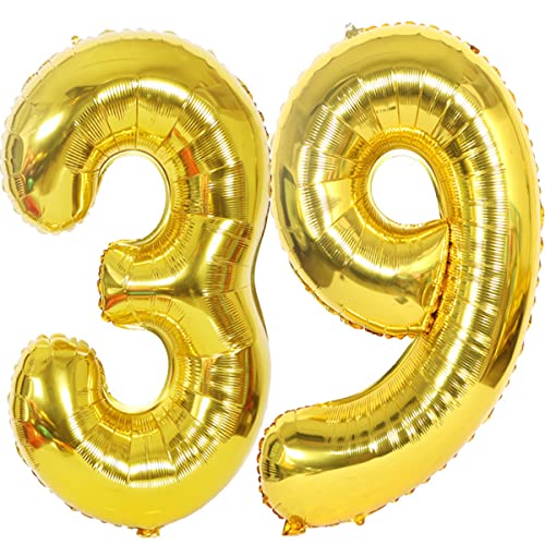 Helium Luftballons 39 gold Geburtstagsdeko 40" 39 Geburtstag Party Deko Supplies,ballon 39 geburtstag,39 luftballon gold,folienballon 39 geburtstag mann frau ballon 39 geburtstag deko gold(39) von Hongyantech
