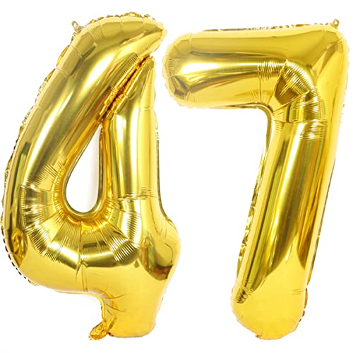 Helium Luftballons 47 gold Geburtstagsdeko 40" 47 Geburtstag Party Deko Supplies,ballon 47 geburtstag,47 luftballon gold,folienballon 47 geburtstag mann frau ballon 47 geburtstag deko gold(47) von Hongyantech