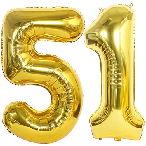 Helium Luftballons 51 Gold Geburtstagsdeko 40" Party Deko Supplies, Ballon Und Folienballon für Mann Und Frau (51 Stück) von Hongyantech