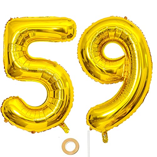 Helium Luftballons 59 gold Geburtstagsdeko 40" 59 Geburtstag Party Deko Supplies,ballon 59 geburtstag,59 luftballon gold,folienballon 59 geburtstag mann frau ballon 59 geburtstag deko gold(59) von Hongyantech