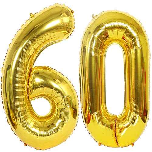 Helium Luftballons 60 gold Geburtstagsdeko 40" 60 Geburtstag Party Deko Supplies,ballon 60 geburtstag,60 luftballon gold,folienballon 60 geburtstag mann frau ballon 60 geburtstag deko gold(60) von Hongyantech