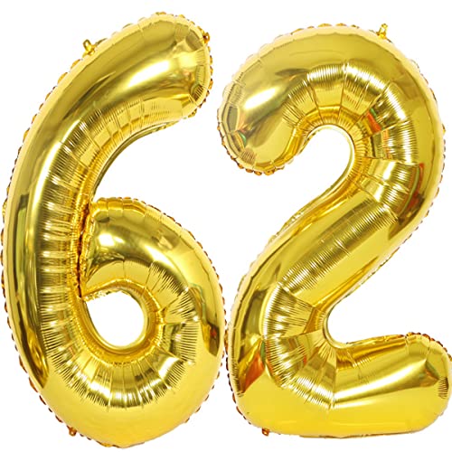 Helium Luftballons 62 gold Geburtstagsdeko 40" 62 Geburtstag Party Deko Supplies,ballon 62 geburtstag,62 luftballon gold,folienballon 62 geburtstag mann frau ballon 62 geburtstag deko gold(62) von Hongyantech