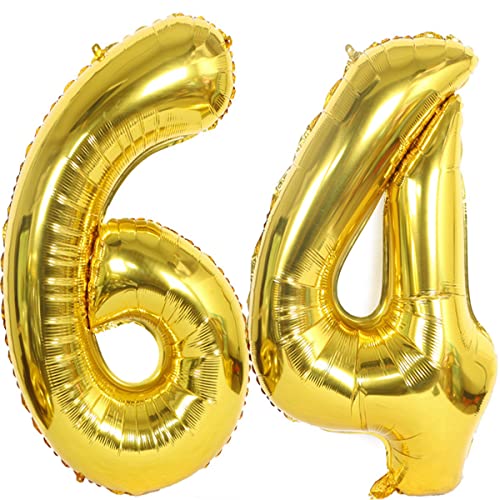 Helium Luftballons 64 gold Geburtstagsdeko 40" 64 Geburtstag Party Deko Supplies,ballon 64 geburtstag,64 luftballon gold,folienballon 64 geburtstag mann frau ballon 64 geburtstag deko gold(64) von Hongyantech