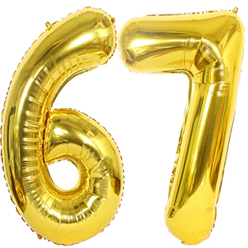 Helium Luftballons 67 gold Geburtstagsdeko 40" 67 Geburtstag Party Deko Supplies,ballon 67 geburtstag,67 luftballon gold,folienballon 67 geburtstag mann frau ballon 67 geburtstag deko gold(67) von Hongyantech