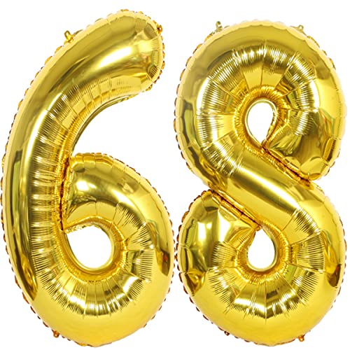 Helium Luftballons 68 Gold Geburtstagsdeko 40" Party Deko Supplies, Ballon Geburtstag, Folienballon Mann Frau Deko Gold (68 Stück) von Hongyantech