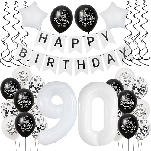 Luftballon 90. Geburtstag Schwarz weiß, Geburtstagsdeko 90 Jahre Mann Frauen Schwarz Ballon deko 90.Geburtstag Frau,Riesen Folienballon 90 Happy Birthday Tortendeko 90 Geburtstag Frauen weiß Luftballon 90. Geburtstag Schwarz weiß, Geburtstagsdeko 90 Jahre Mann Frauen Schwarz Ballon deko 90.Geburtstag Frau,Riesen Folienballon 90 Happy Birthday Tortendeko 90 Geburtstag Frauen weiß von Hongyantech