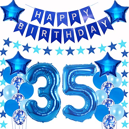 Luftballons 35. geburtstag mann deko blau,Geburtstagsdeko 35 jahre mann,Folienballon 35 Geburtstag Dekoration männer,deko 35. Geburtstag Mann Deko blau,geburtstags banner 35 geburtstag deko Mann von Hongyantech