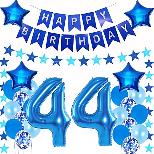 Luftballons 44. geburtstag mann deko blau,Geburtstagsdeko 44 jahre mann,Folienballon 44 Geburtstag Dekoration männer,deko 44. Geburtstag Mann Deko blau,geburtstags banner 44 geburtstag deko Mann von Hongyantech