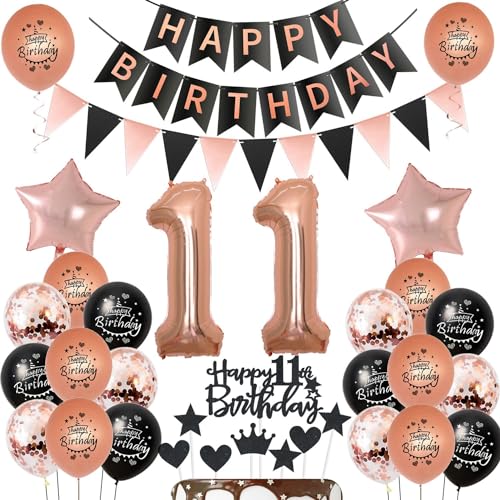 Luftballons 11 Geburtstag Dekoration mädchen Schwarz rosegold,ballon 11.Geburtstag deko für mädchen,deko 11 Geburtstag mädchen Tortendeko 11.geburtstag mädchen,Geburtstagsdeko 11 jahre Mädchen Luftballons 11 Geburtstag Dekoration mädchen Schwarz rosegold,ballon 11.Geburtstag deko für mädchen,deko 11 Geburtstag mädchen Tortendeko 11.geburtstag mädchen,Geburtstagsdeko 11 jahre Mädchen von Hongyantech
