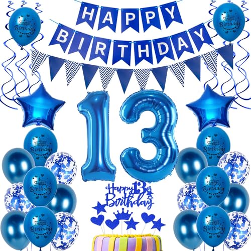 Luftballons 13 Geburtstag Dekoration Junge Ballon Deko 13. Geburtstag Junge blau Geburtstagsdeko 13 jahre Junge Geburtstag Tortendeko 13.geburtstag Junge birthday Banner Party Deko 13 Geburtstag Luftballons 13 Geburtstag Dekoration Junge Ballon Deko 13. Geburtstag Junge blau Geburtstagsdeko 13 jahre Junge Geburtstag Tortendeko 13.geburtstag Junge birthday Banner Party Deko 13 Geburtstag von Hongyantech